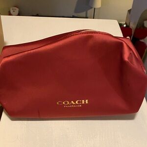 Coach Scarlet Cosmetic Pouch with Gold Accents